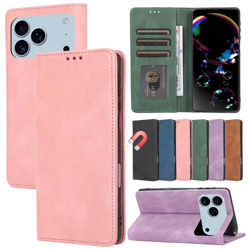 Flip Leather Case For iphone 18 Promax Air 17 Pro Max 16 Pro 15 Plus 14 13 12 Stand Phone Case Cash Card Slots Phone Cover