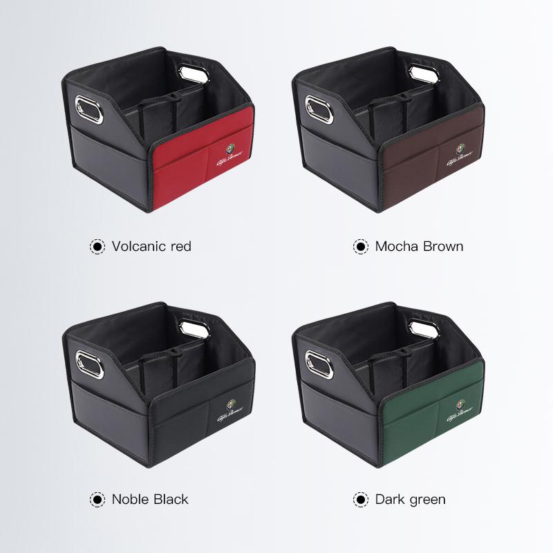Leather Car Storage Box Trunk Folding Organized Case For Alfa Romeo Giulia Stelvio Giulietta 156 159 147 Mito Tonale Brera DiscoTM6
