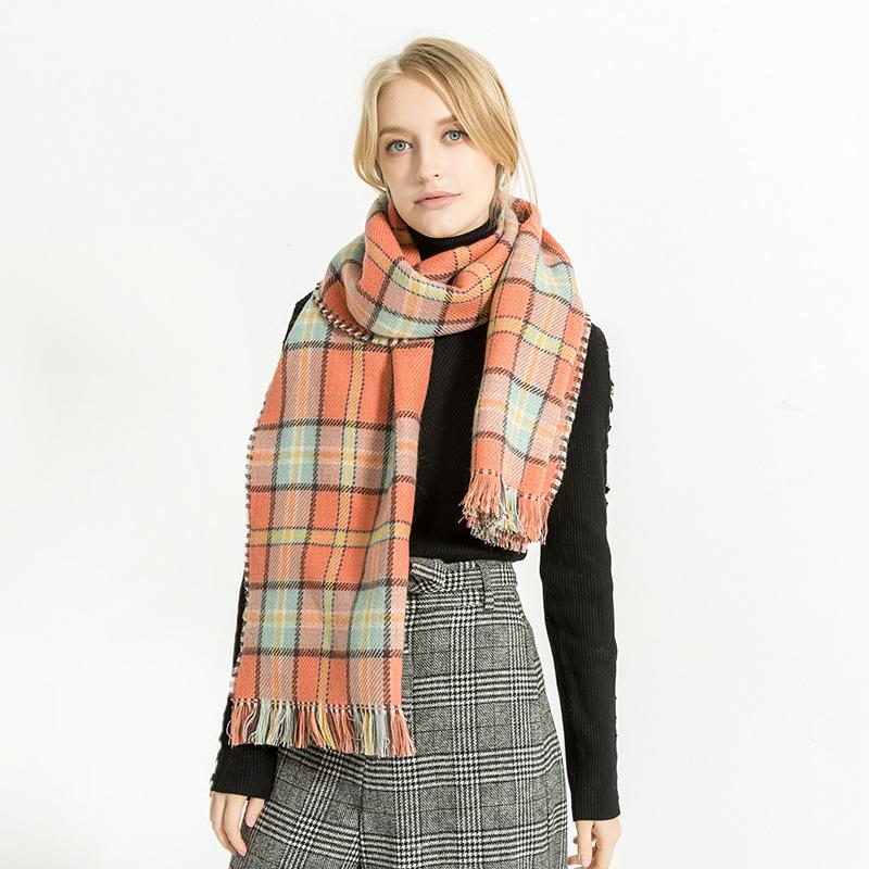 Korean Version Autumn and Winter Men's and Women's Thousand Bird Plaid Double-sided Scarf, Shawl, Scarf