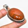 Подвеска из драгоценного камня Red River Jasper ручной работы с серебряным покрытием 925 пробы 2,08 дюйма