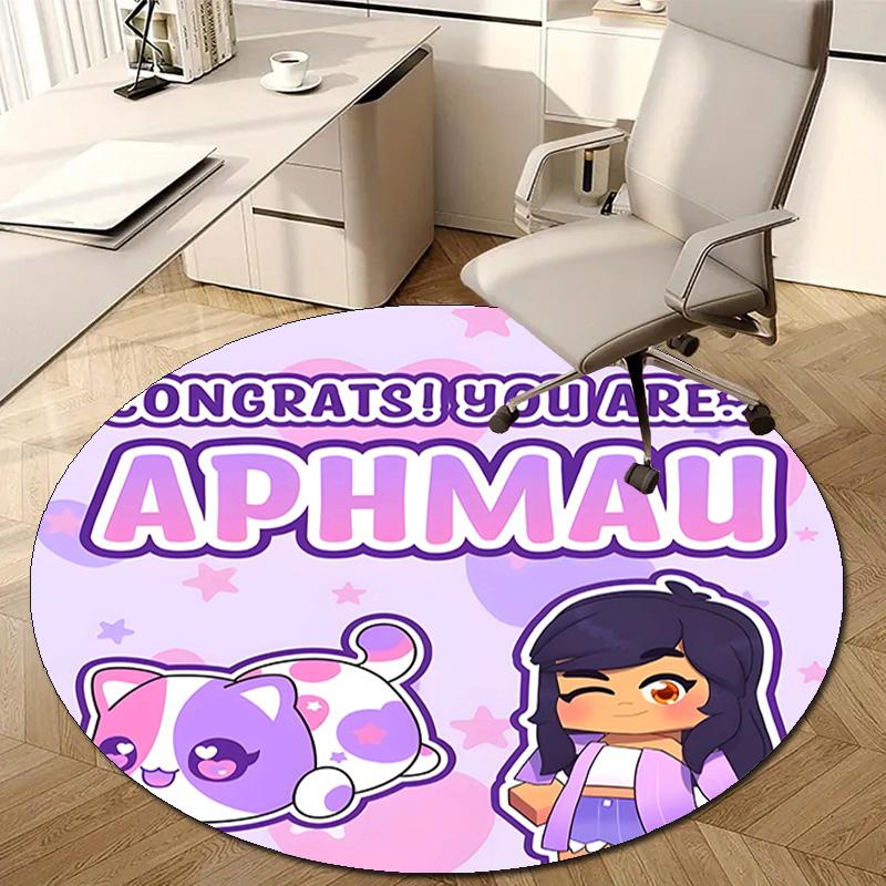 1pc Anime A-AphmauS (2) Design Printed Area Round Carpet for Bedroom Living Room Home Decor Rugs Mat Non Slip Mat Rug for Bedside