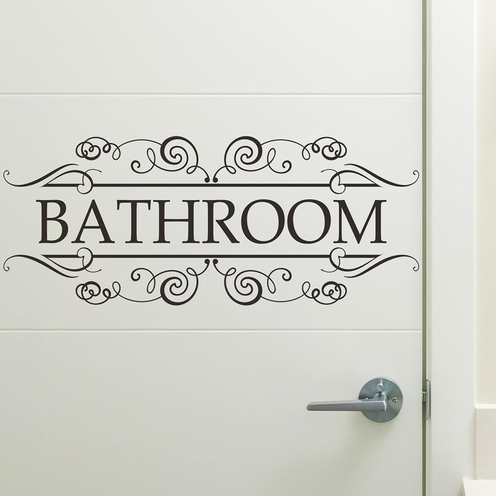 Английский слоган Наклейки на двери ванной и туалета для украшения дома Наклейки на стены