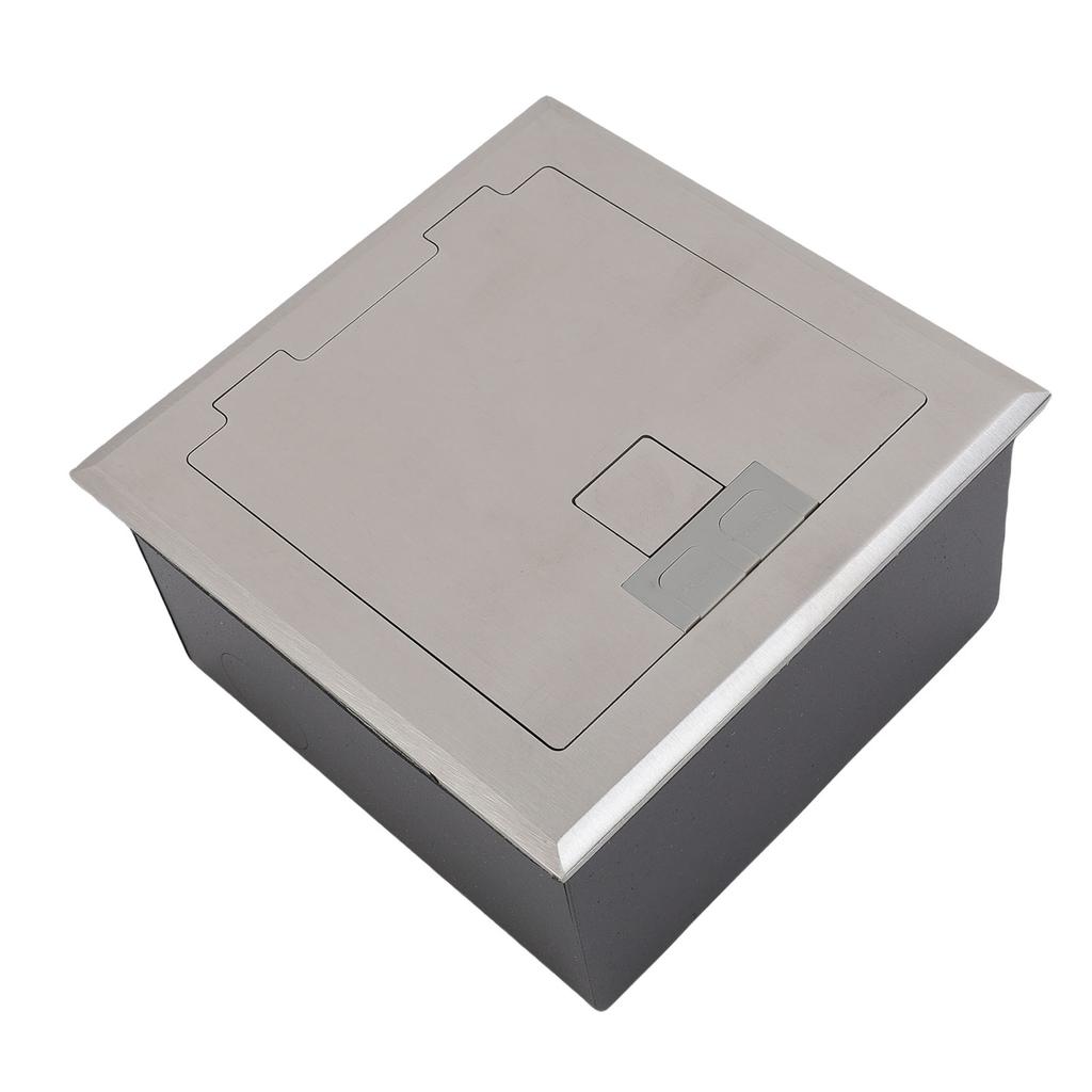 Встраиваемая напольная розетка 2 X 3-контактная и порт USB A USB C Серебристая Водонепроницаемая из нержавеющей стали Скрытая напольная розетка