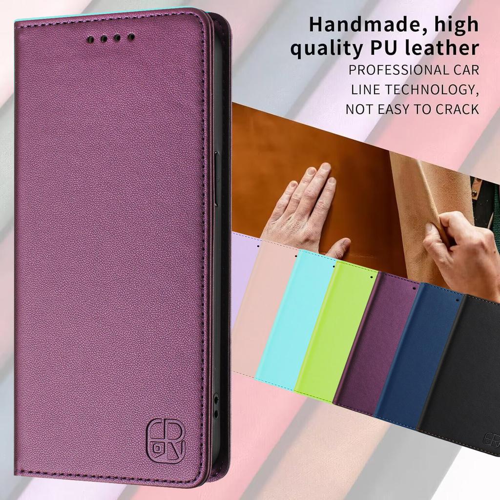 Роскошный кожаный чехол для ITEL A50C/A80/P38/A50/A48/RS4/S24/P55 Plus/A70/A05S RFID-блокировка слотов для карт Магнитная подставка для притяжения Ударопрочный откидной чехол