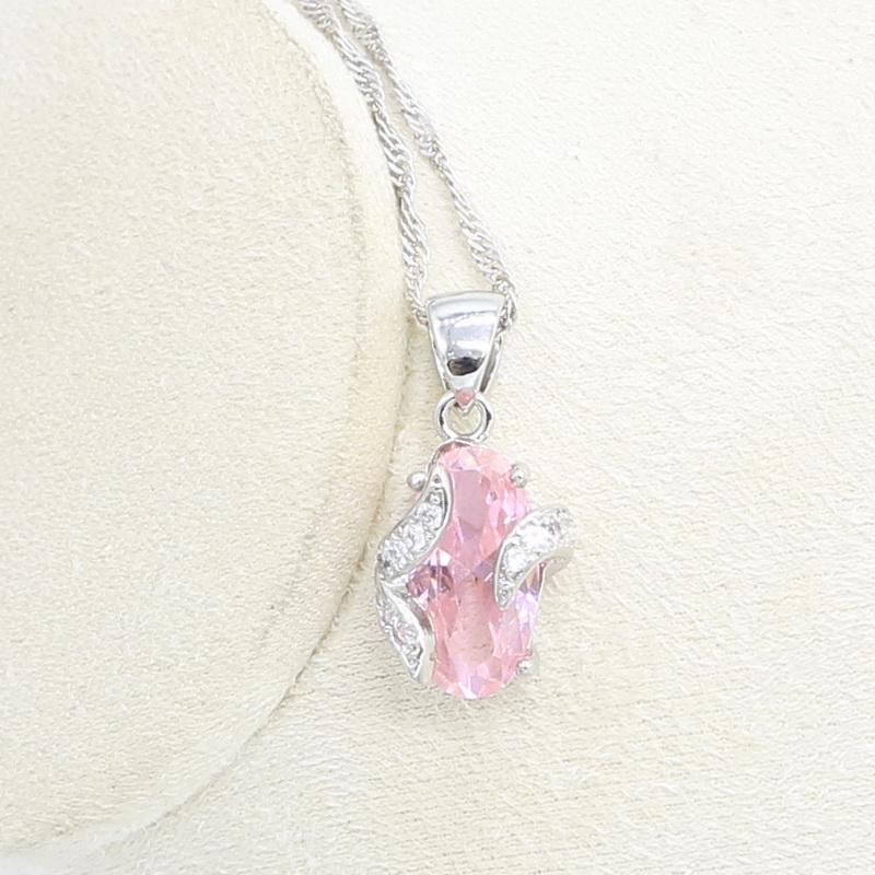 WPAITKYS Роман Розовый Кристалл Серебряный Цвет Наборы Ювелирных Изделий Для Женщин Серьги Кольцо Ожерелье Браслет Бесплатная Коробка