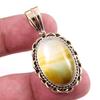 Natural Botswana Agate Gemstone 925 Solid Silver Two Tone Pendant 1.50'' Z7s44