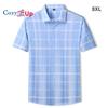 Мужская рубашка большого размера в клетку с короткими рукавами Cosy Up из бамбукового волокна большого размера