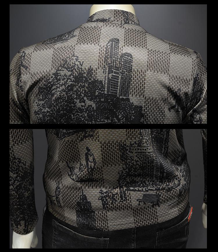 Мужская летняя повседневная рубашка европейского бренда с цифровым принтом и воротником