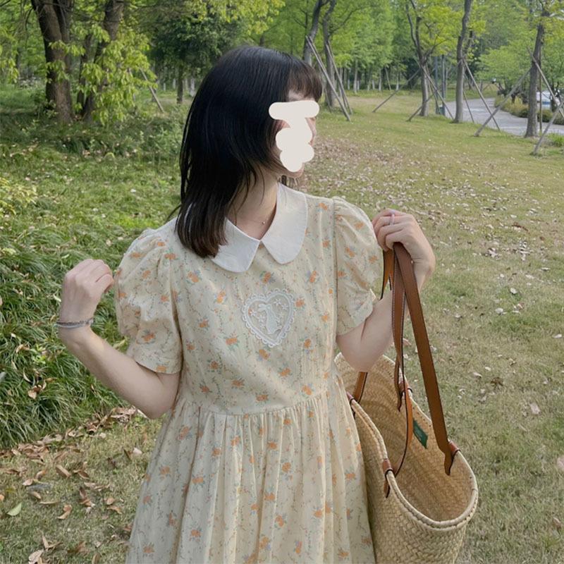 [Оригинальная работа] Новое женское цветочное платье с воротником-стойкой и цветочным принтом на лето