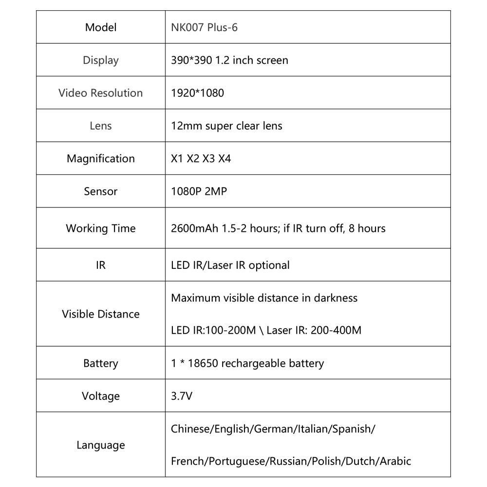 Прицел ночного видения Охотничья камера Охотничий прицел ИК-камера 1080P Инфракрасный монокуляр ночного видения