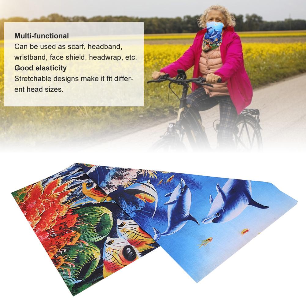 2 шт. Эластичный солнцезащитный шарф-бандана с рисунком рыбы для улицы, защита лица, повязка на голову #10