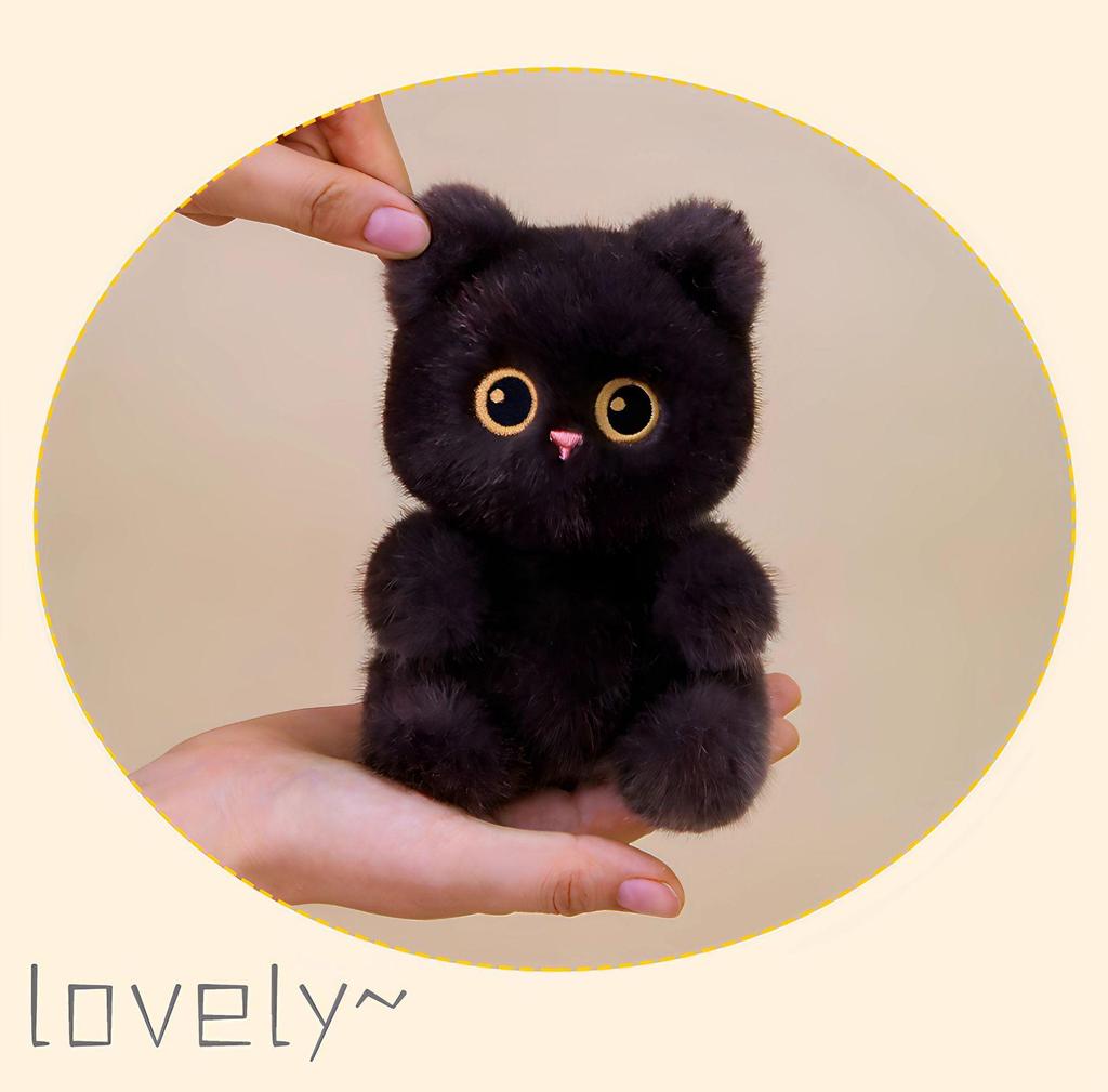 Adorable Cat Plush Keychain Pendant: Black, Calico, Siamese Varieties