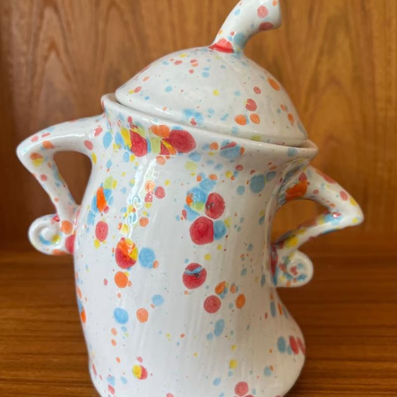 1PC Christmas Cookie Canister With Attitude Candy Jar Akimbo Resin Mugs Food Storage Jar With Lid