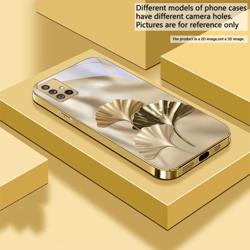Роскошные листья гинкго для Samsung A 01 52S 04 05S 10 12 13 22 23 24 36 42 M02 Note 10 20Ultra 8 9 Золотой стеклянный чехол для телефона