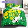Постельное белье с узором Leon FC, Декор для дома, Подарок на день рождения (1 пододеяльник + 2 наволочки, без наполнителя)