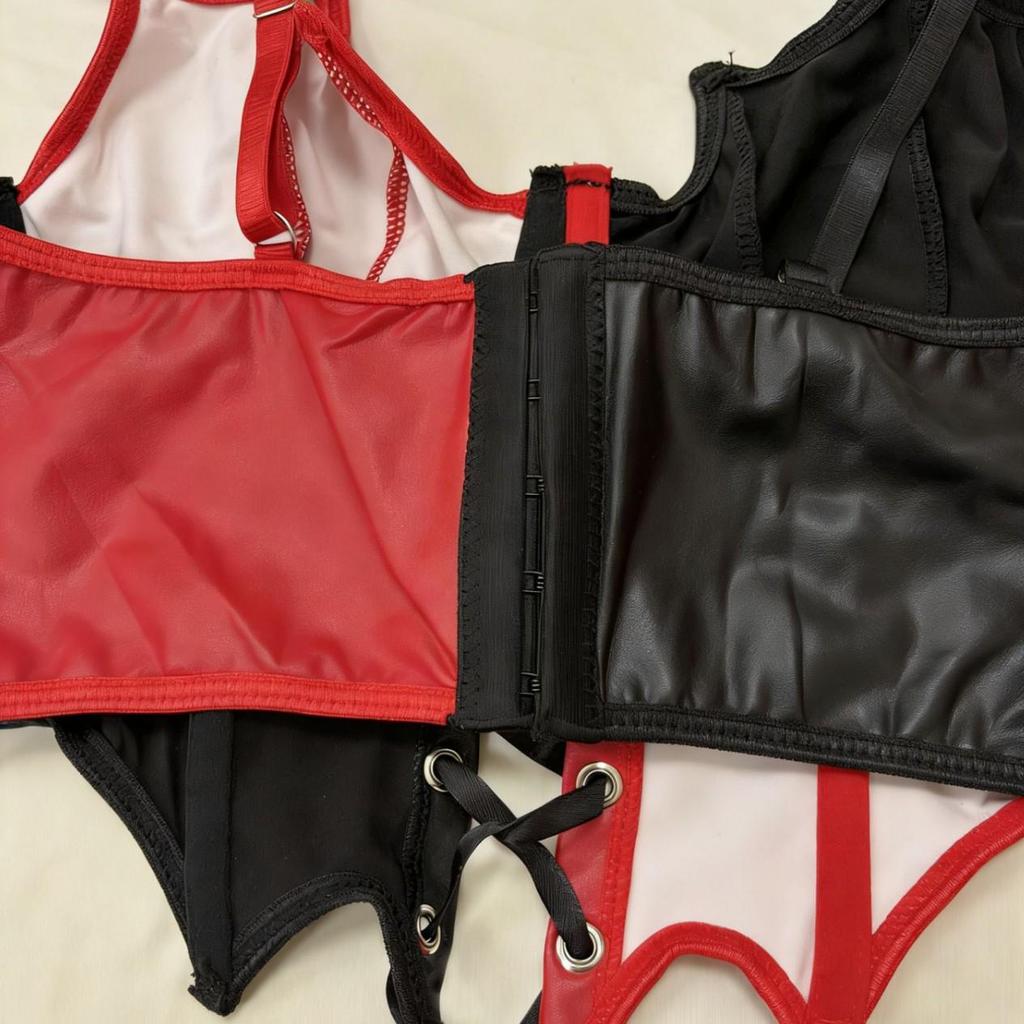 Европейско-американский панк корсетный топ на тонких бретелях-спагетти с косточками для утяжки талии и шнуровкой