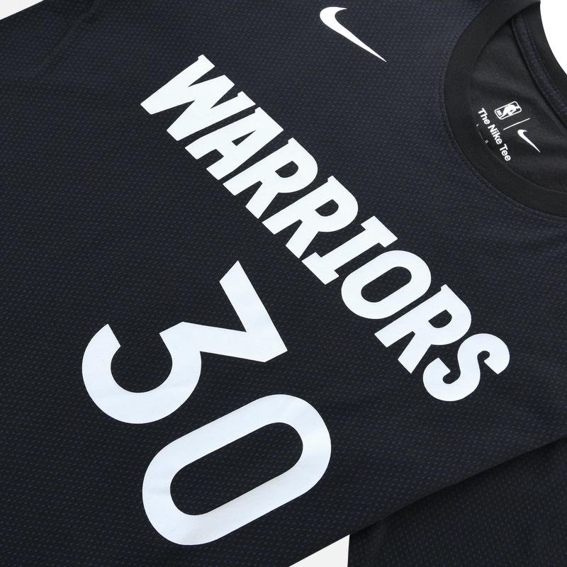 Men's Nike Alphabet Numeric Printing Round Neck Pullover Short Sleeve Golden State Warriors Curry 30 Black T-Shirt DM0407-010