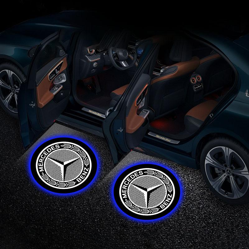 2 шт./компл. HD Светодиодная приветственная подсветка Лампы-проекторы для дверей автомобиля Автоаксессуары Для Mercedes Benz C63 W117 Cla45 W205 W212 E63 W207 W176 A45 X156 Gla45 AMG