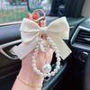 Pearl Chain Bow Key Chain Big Bow Car Key Holder Fashion Car Keychain