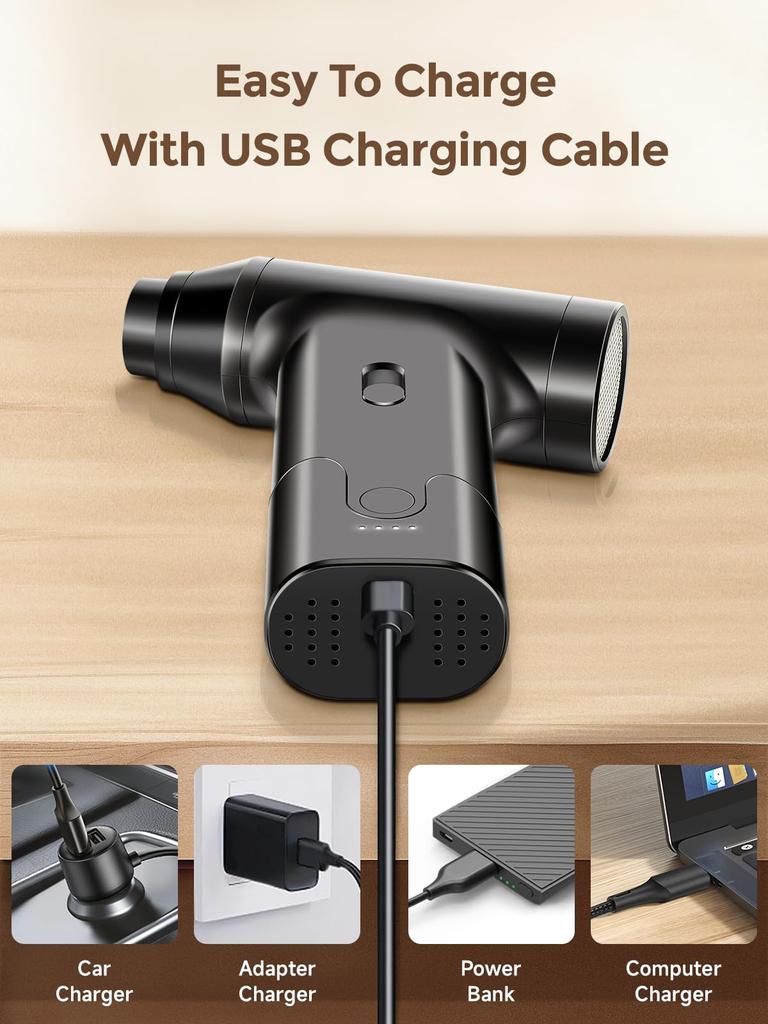 Electric Air Duster, 110000RPM Mini Air Duster, Powerful Alternative To Compressed Air Cans, Portable CVT Keyboard Cleaner