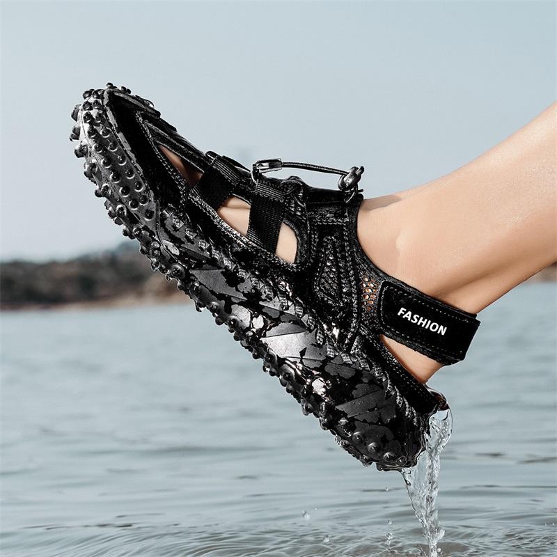 Fashion High Quality Man Sandals Fashion Mens Sandals Genuine Leather Summer Beach Slippers Male Non-Slip Soft Comfortable Outdoor Shoes