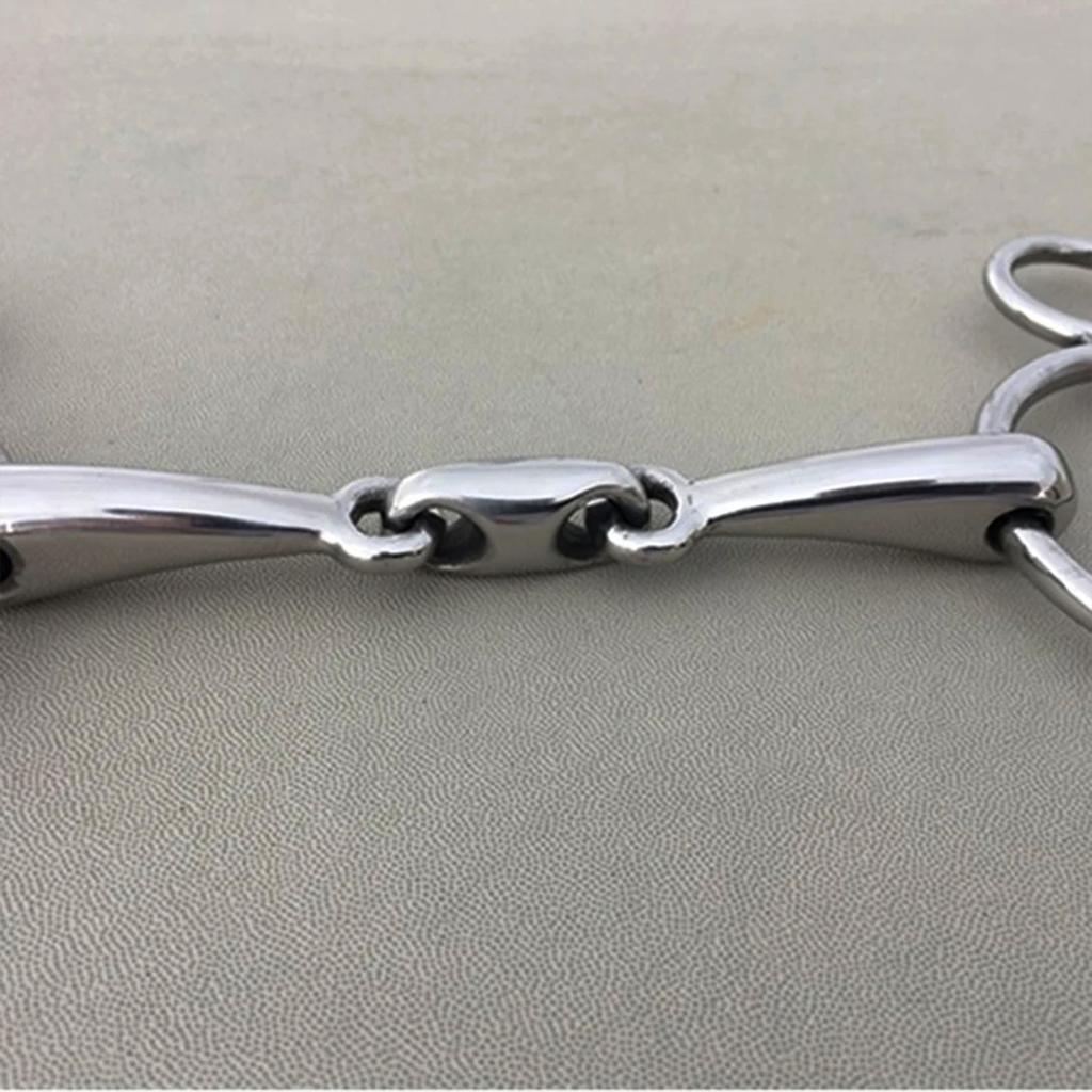 Нержавеющая сталь Gag Bit Конский трензель Сочлененный рот 3 кольца Continental Gag Bit Свободные кольца Конное снаряжение Простота в использовании