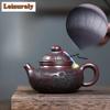 300 мл Исинские фиолетовые глиняные чайники Известные мастера Ручная работа Резная чаша Сырая руда Античный латунный глиняный чайник Набор для чая Zisha