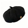 Womens Vintage Beret Black Cotton Painter Hat