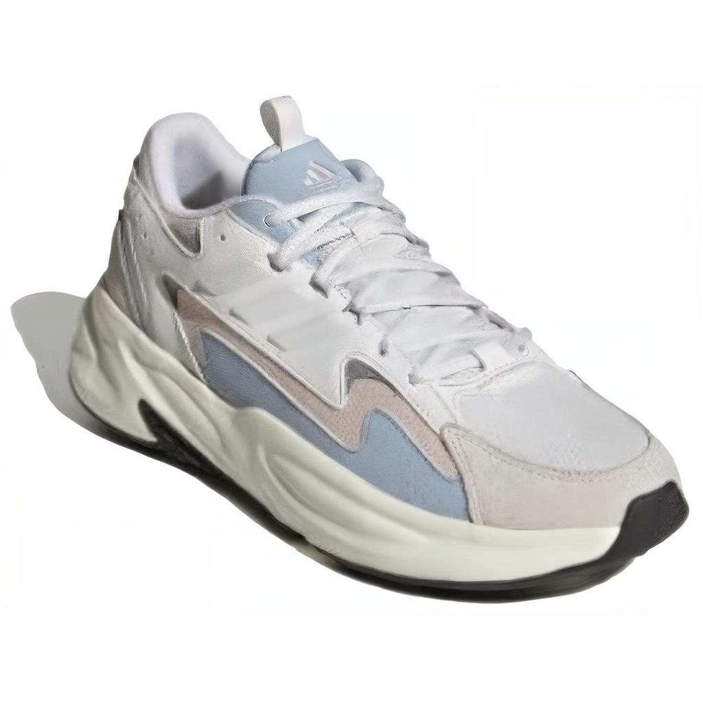 Adidas Ozwave Cushioning, Wear Resistant Low top Chunky Sneakers Unisex White Pink Blue IE6058