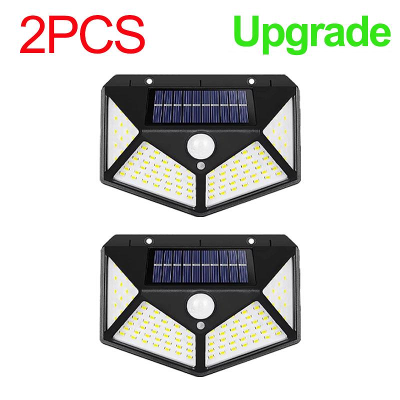 1/2/4Pcs 100 LED Solar Wall Lights Outdoor Solar Lamp Motion Sensor Solar Powered Sunlight Street Light for Garden Night Light