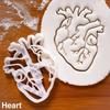 Halloween Skull Brain Organs Cookie Cutters Plastic 3D Cartoon Pressable Biscuit Stamp Chocolate Mold Cake Decorating Tools