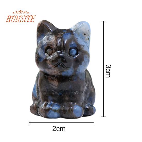Статуя кошки из искусственного хрусталя, очаровательный внешний вид, мини-статуэтка счастливого кота