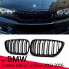 New Look Car Grille Grill Front Kidney Glossy 2 Line Double Slat For E46 Coupe Cabrio 325Ci 330Ci LCI 2 Doors 03-06 Accessories