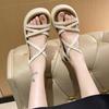 Platform Muffin Sandals Women's Summer 2025 New Korean Version Small Cross-strap High-heeled Roman Shoes