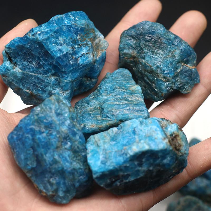 Collection Natural Apatite Blue Gemstone Mineral Specimens Rock Gift Decorate