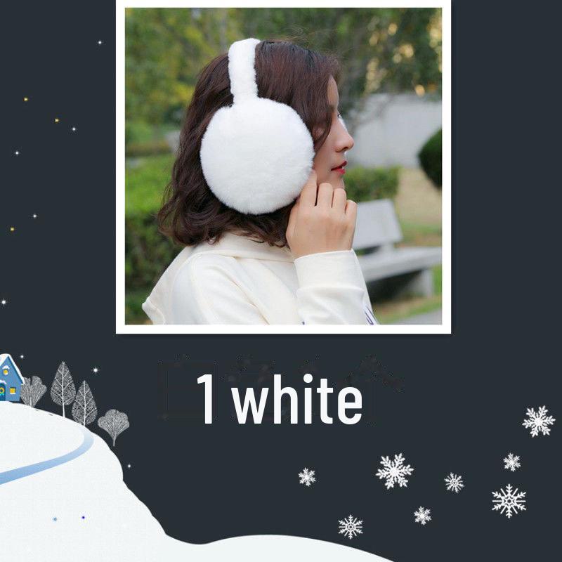 Милые корейские складные наушники: Теплая имитация меха кролика для осени/зимы, дизайн унисекс.