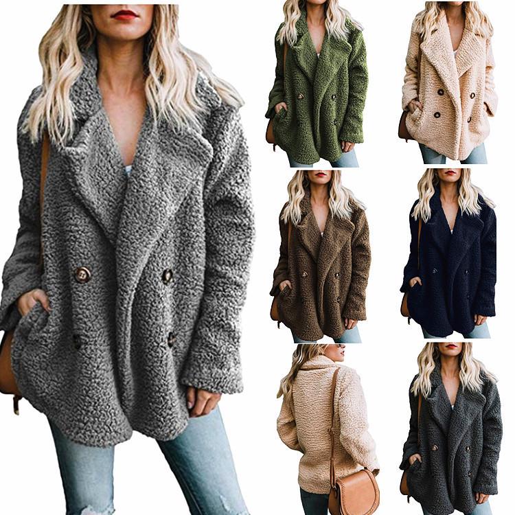Soft Fluffy Fleece Jackets Women Faux Fur Warm Autumn Winter Teddy Casual Coat Overcoat Plus Szie