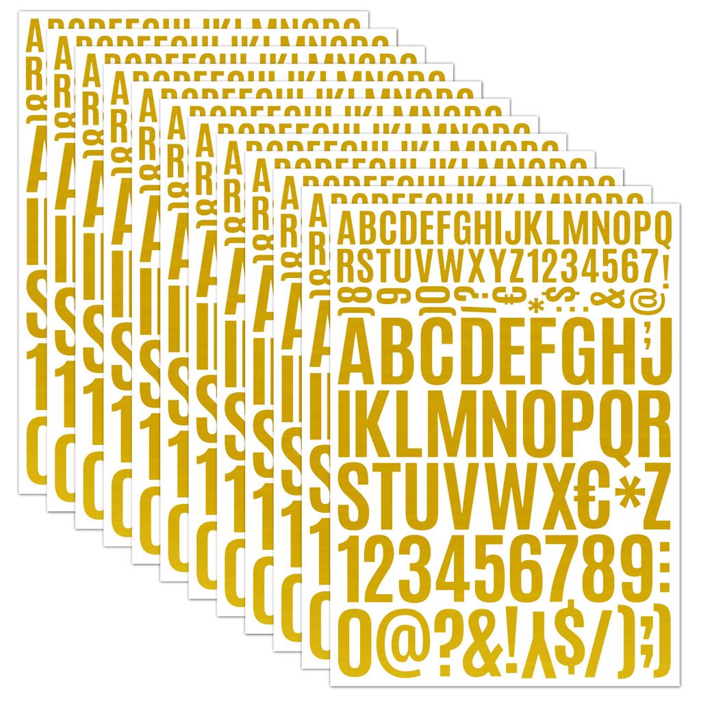 2+4cm Gold Stamping Letter Sticker Graduation Cap DIY Waterproof Self-adhesive Alphanumeric Symbol Silver Stamping Doctoral Hat Sticker