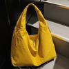 Large-capacity Tote Bag Women's 2025 New Simple Solid Color Shoulder Bag Korean Lazy Style Commuter Handbag