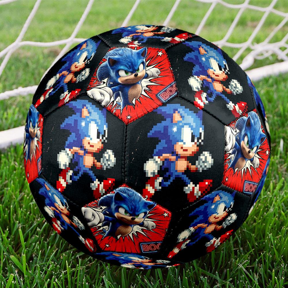 1pc Sonic the Hedgehog Soccer Ball Size 5 Indoor Soccer Ball Fashion Colorful Backyard Game - Great For Sports Fans Gift HE41
