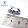 Classic Natural Tanzanite Jewelry Set Real Tanzanite Gemstone Oval 3*5mm 925 Sterling Silver Ring Earring Women's Fine Jewelry