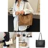 Stylish Retro Large Capacity Tote Bag For Women Ideal For Daily Commuting In White Brown Black And Khaki