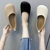 Fashion Women's Slip On Leather Loafers Spring Autumn Fashion Ballet Shoes Ladies Casual Round Toe Cute Flats Nurse Shoes Sneakers
