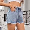 Женские летние джинсовые шорты женские потертые джинсы прямые мини шорты с кисточками