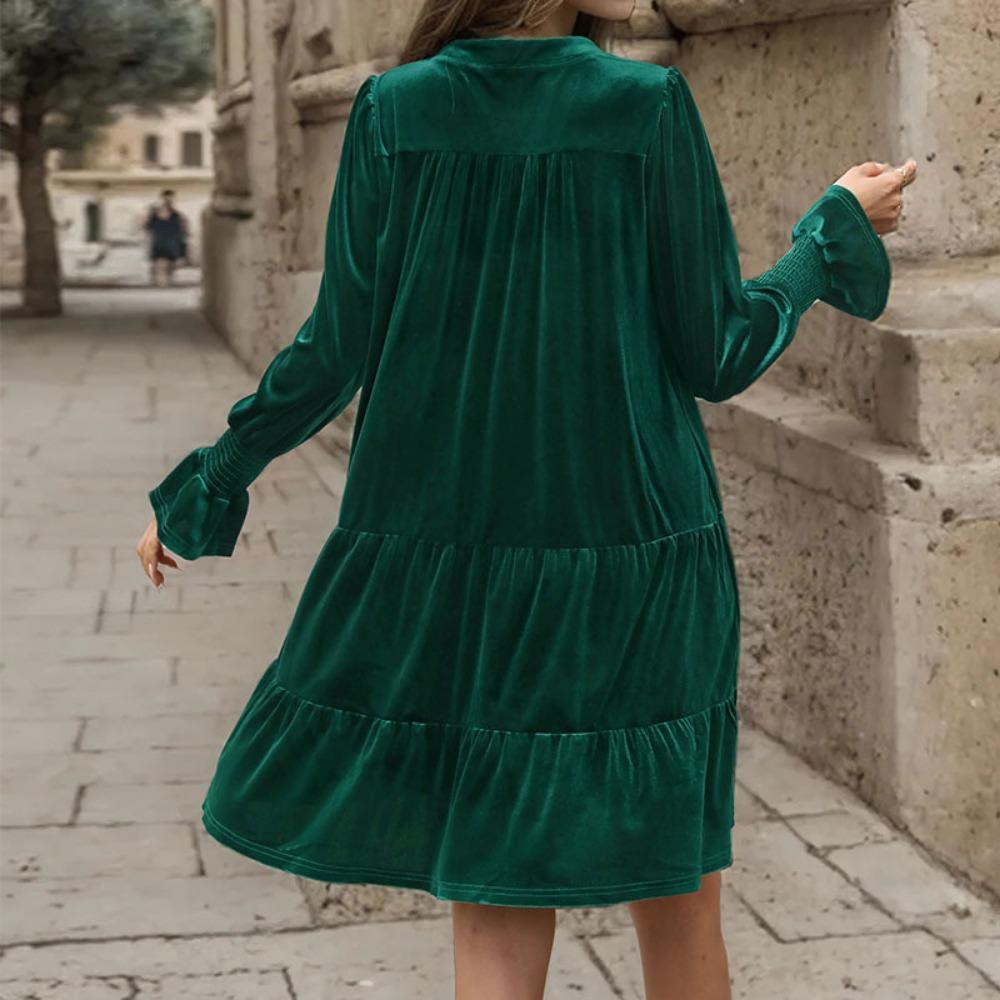 Women's Autumn Long Sleeve Solid Color Dress
