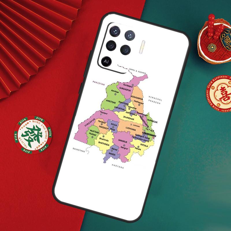 Punjab Map Case For Oppo A76 A16 A96 A17 A60 A40 A80 A98 A58 A78 A18 A38 A57 A74 A54 A94 A15 A5 A6 Pro
