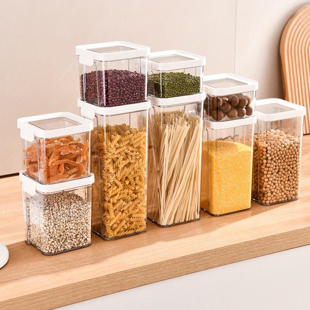 Large Capacity Kitchen Food Storage Canisters Transparent Plastic Miscellaneous Grain Jar Moisture-Proof Multigrain Organizer