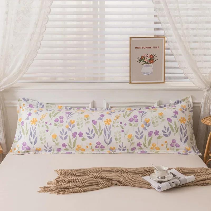 Новая удобная длинная наволочка из мягкого хлопка, двойные длинные наволочки с принтами и однотонными цветами для украшения дома 120/150/180 см, 1 шт.