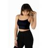2-pack Women Black-white Rope Strap Cotton Crop Top Bustier Blouse Singlet