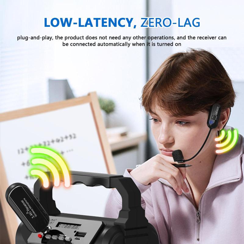 2,4 г беспроводной микрофон на голове, конденсаторный микрофон для аудио усилителя голоса, динамика, обучения